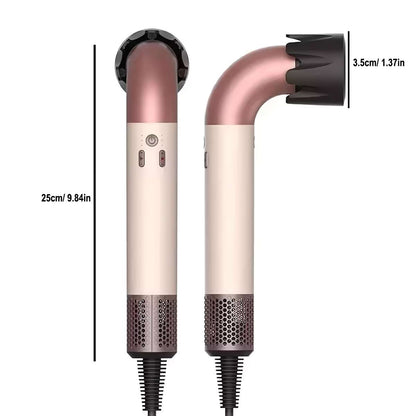Secador de pelo Almalux® SECDYS CURVO sin aspas 5 en 1 con iones negativos, 1400W con Accesorios – Secado rápido, potente y silencioso