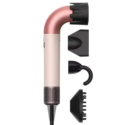 Secador de pelo Almalux® SECDYS CURVO sin aspas 5 en 1 con iones negativos, 1400W con Accesorios – Secado rápido, potente y silencioso