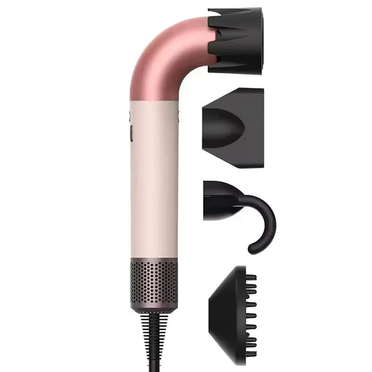 Secador de pelo Almalux® SECDYS CURVO sin aspas 5 en 1 con iones negativos, 1400W con Accesorios – Secado rápido, potente y silencioso