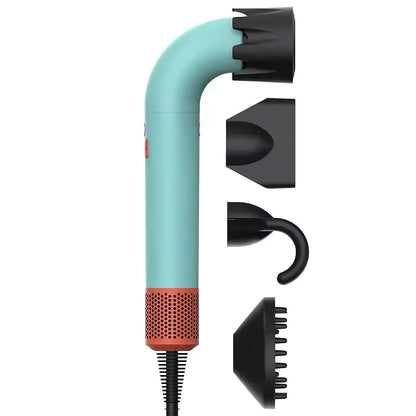 Secador de pelo Almalux® SECDYS CURVO sin aspas 5 en 1 con iones negativos, 1400W con Accesorios – Secado rápido, potente y silencioso