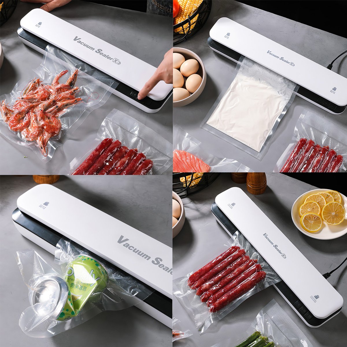 Selladora Envasadora al Vacío Almalux® – Conserva Alimentos Frescos por Más Tiempo | Incluye 10 Bolsas | Para Comida Seca y Húmeda | Sistema Automático 2 en 1