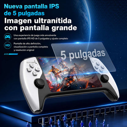 Consola Retro Almalux® Portátil SF3500 con Pantalla IPS 5”, Salida HDMI 1080P, Emuladores, Joysticks Analógicos, Altavoces y Memoria TF Ampliable
