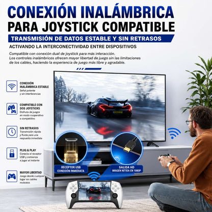 Consola Retro Almalux® Portátil SF3500 con Pantalla IPS 5”, Salida HDMI 1080P, Emuladores, Joysticks Analógicos, Altavoces y Memoria TF Ampliable