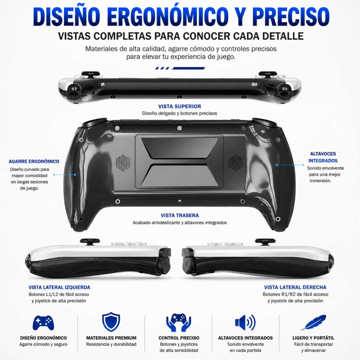 Consola Retro Almalux® Portátil SF3500 con Pantalla IPS 5”, Salida HDMI 1080P, Emuladores, Joysticks Analógicos, Altavoces y Memoria TF Ampliable