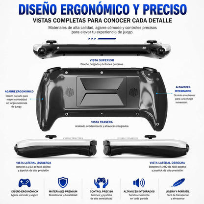 Consola Retro Almalux® Portátil SF3500 con Pantalla IPS 5”, Salida HDMI 1080P, Emuladores, Joysticks Analógicos, Altavoces y Memoria TF Ampliable