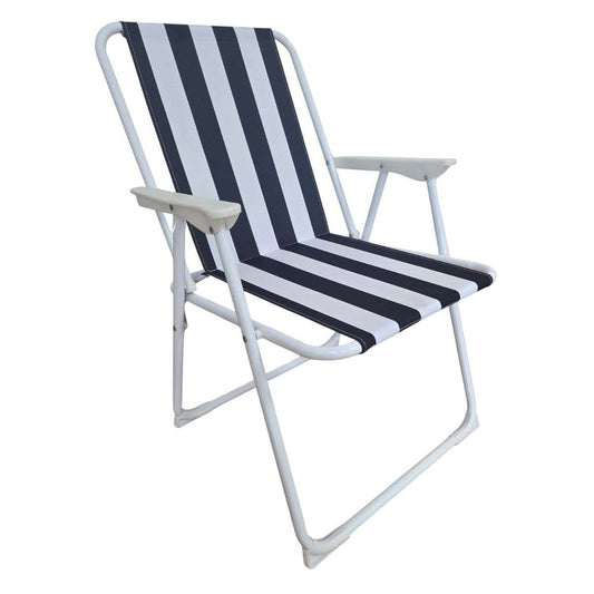 Silla Plegable Almalux® de 51.5 x 59 x 74 cm para Camping ó Playa - Rayas Azules