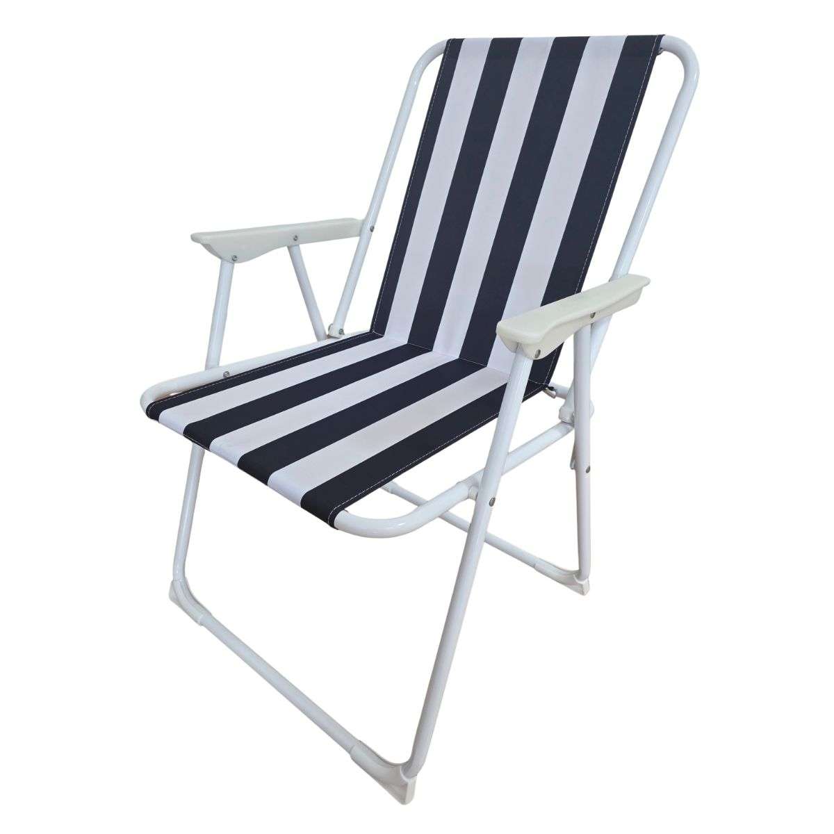 Silla Plegable Almalux® de 51.5 x 59 x 74 cm para Camping ó Playa - Rayas Azules