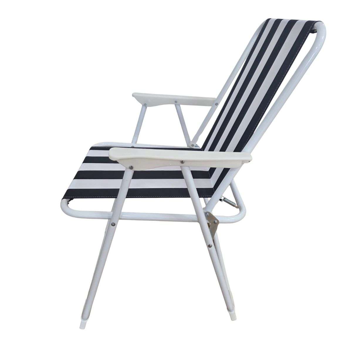 Silla Plegable Almalux® de 51.5 x 59 x 74 cm para Camping ó Playa - Rayas Azules