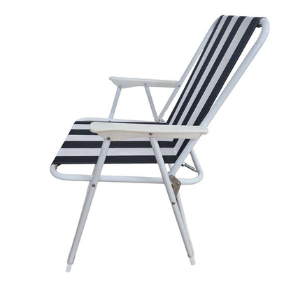 Silla Plegable Almalux® de 51.5 x 59 x 74 cm para Camping ó Playa - Rayas Azules