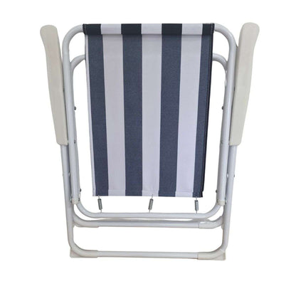 Silla Plegable Almalux® de 51.5 x 59 x 74 cm para Camping ó Playa - Rayas Azules