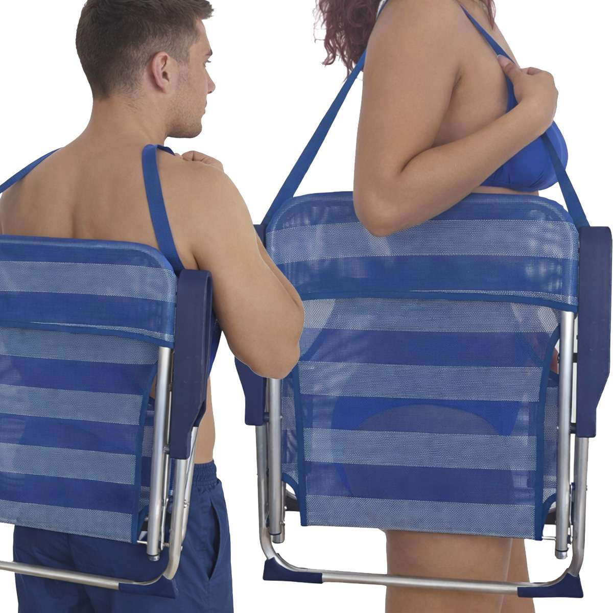 Silla Plegable Almalux® de 54 x 40 x 70 cm para Camping ó Playa con Asa de transporte