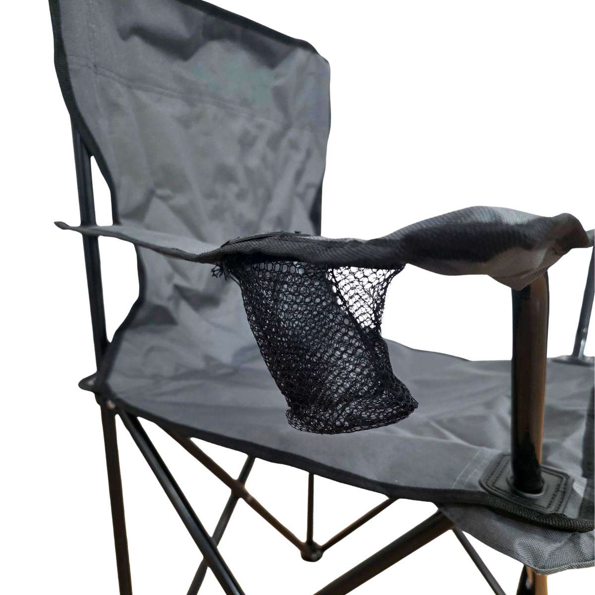 Silla Plegable Almalux® de 52 x 52 x 85 cm para Camping ó Playa con bolsa de transporte - Gris