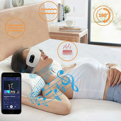 Gafas de Masaje Ocular Almalux® con Bluetooth, Calor Ajustable, Vibración, Temporizador y Diseño Plegable