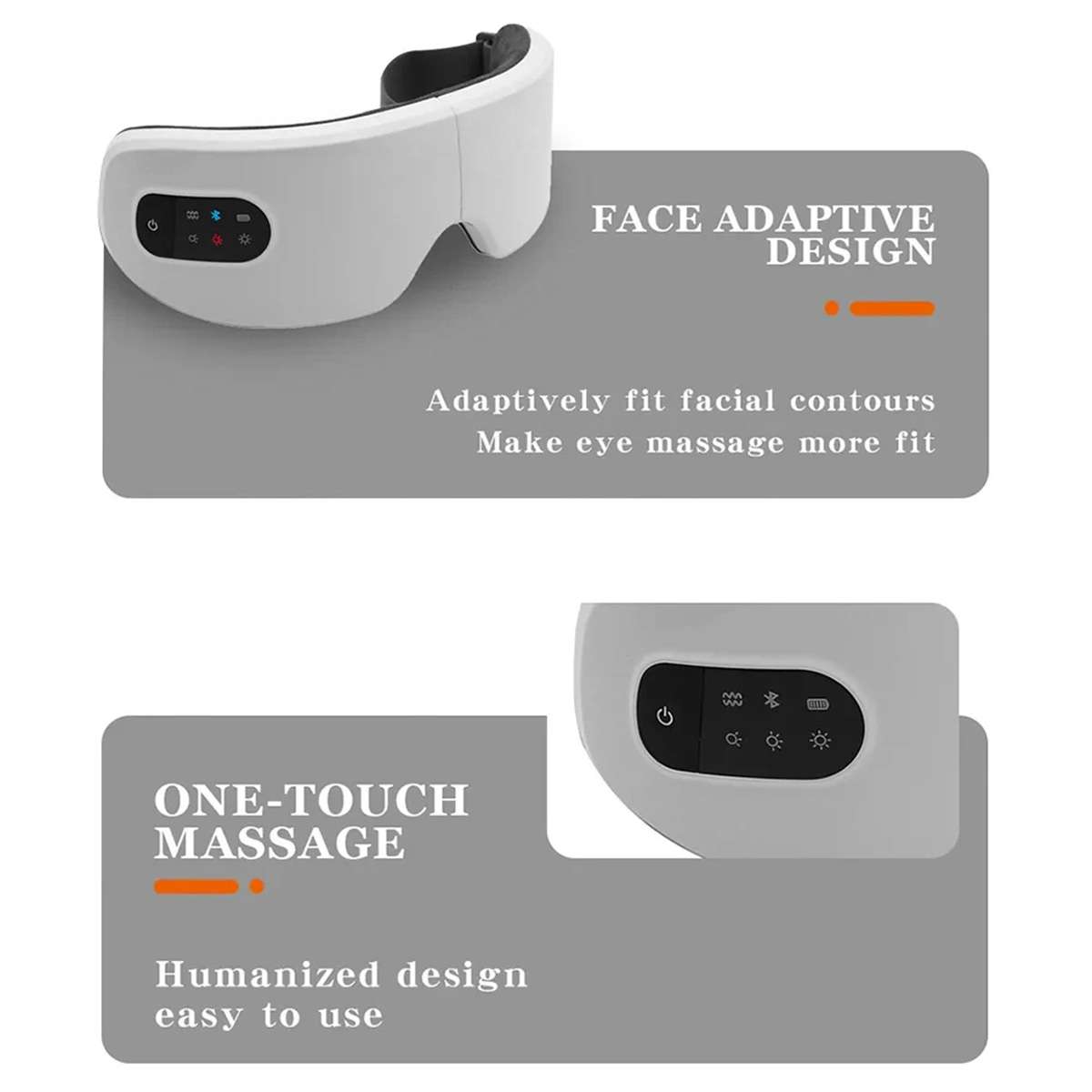 Gafas de Masaje Ocular Almalux® con Bluetooth, Calor Ajustable, Vibración, Temporizador y Diseño Plegable