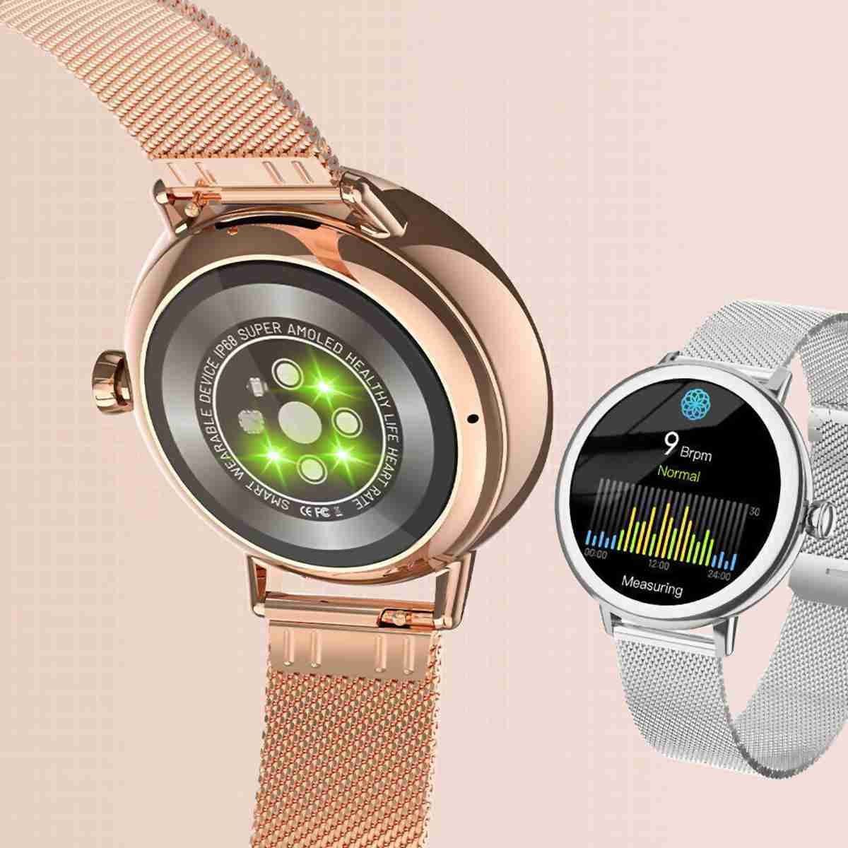 Smartwatch Almalux® para Mujer de Lujo -  Pantalla Amoled -  Llamadas Bluetooth -  Notificaciones -  100 modos deportivos -  monitor de salud