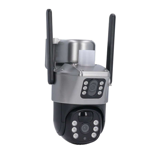Cámara de Seguridad Solar Almalux® Wifi para el Hogar con doble lente, IP66, Impermeable, Función de Conversación de 2 Vías