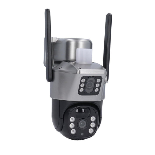 Cámara de Seguridad Solar Almalux Wifi para el Hogar con doble lente, IP66, Impermeable, Función de Conversación de 2 Vías