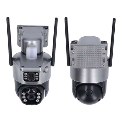 Cámara de Seguridad Solar Almalux® Wifi para el Hogar con doble lente, IP66, Impermeable, Función de Conversación de 2 Vías