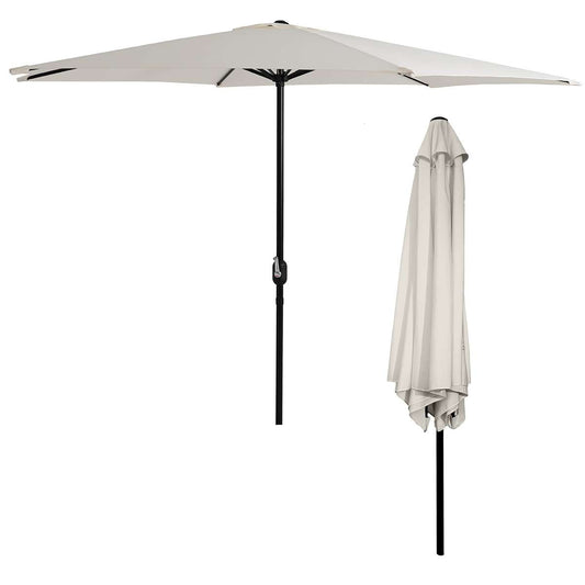 Sombrilla - Parasol para Jardín Almalux® - 270cm de Ancho - 6 Varillas Hierro - Regulable con Manivela