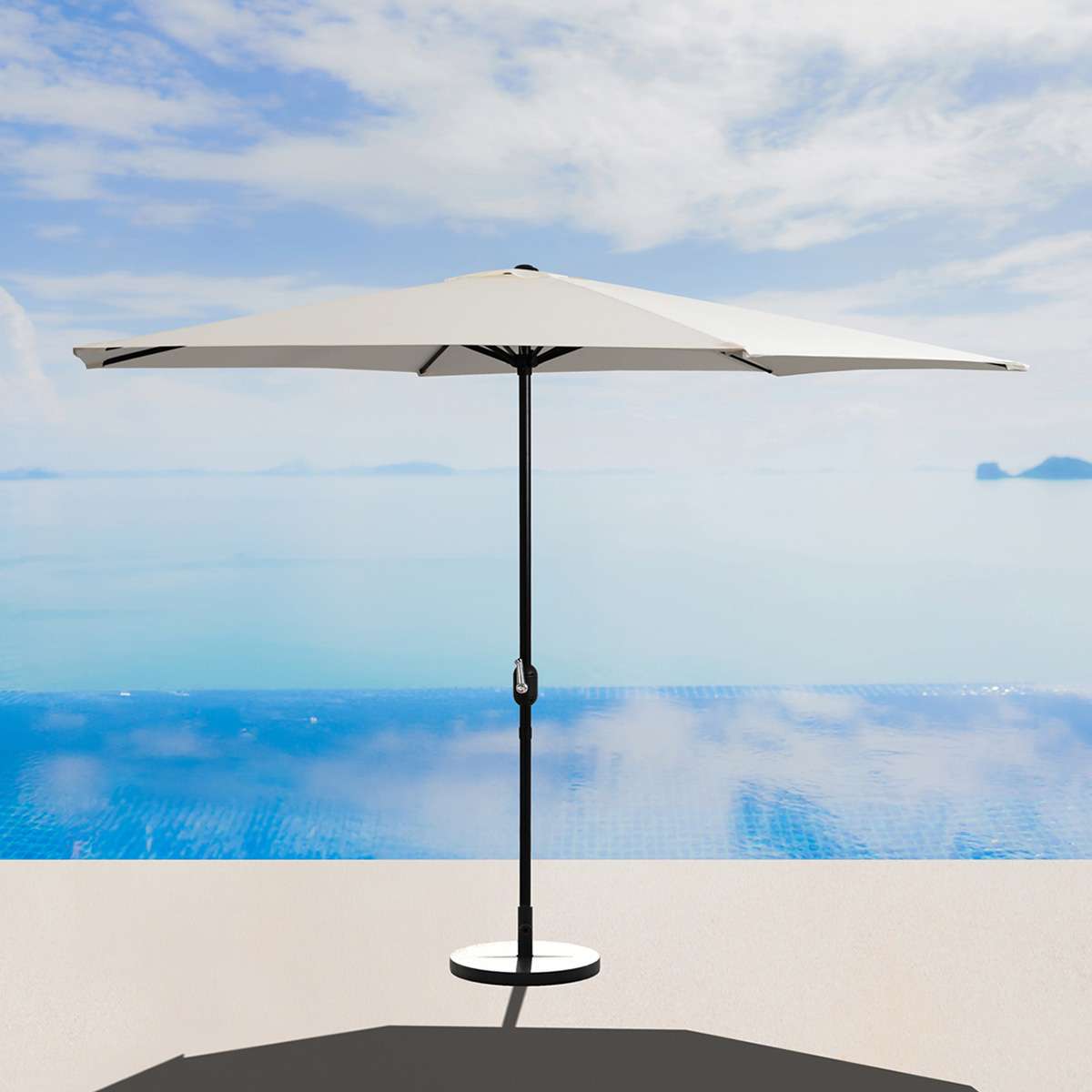 Sombrilla - Parasol para Jardín Almalux® - 270cm de Ancho - 6 Varillas Hierro - Regulable con Manivela