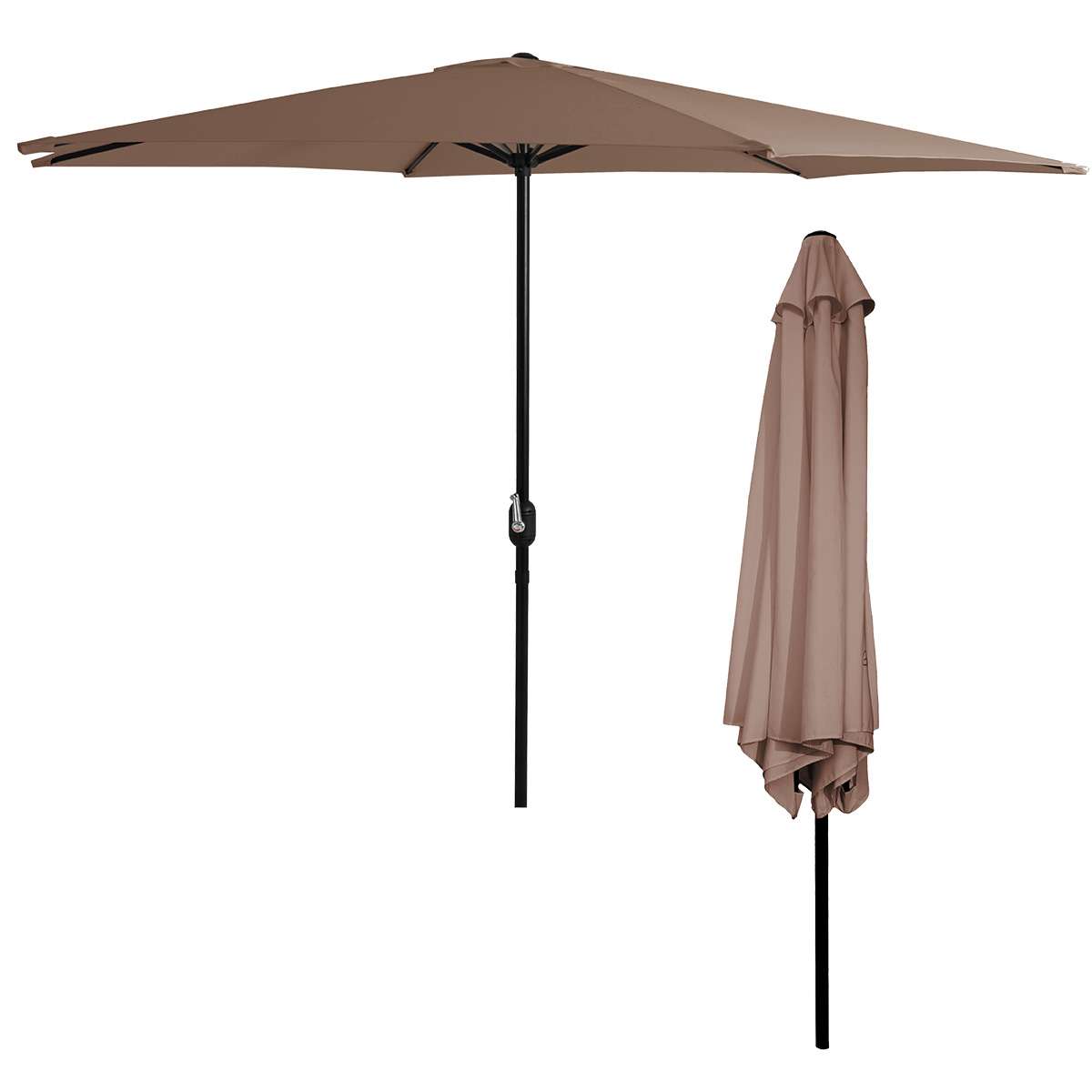 Sombrilla - Parasol para Jardín Almalux® - 270cm de Ancho - 6 Varillas Hierro - Regulable con Manivela