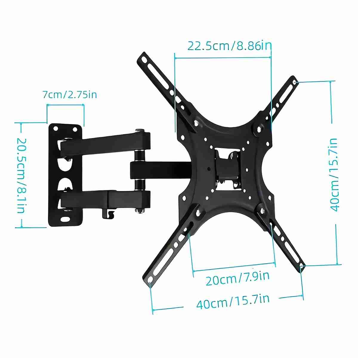 Soporte de televisión giratorio Almalux® para medidas de 14" hasta 55" Plasma LCD LED Flat Panel TV con VESA desde 75x75 a 400x400 mm con tornillería