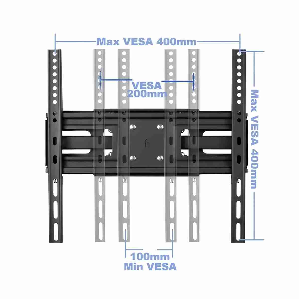 Soporte de televisión Almalux® para medidas de 26" hasta 65" Plasma LCD LED Flat Panel TV con VESA desde 200x100 a 600x400 mm con tornillería