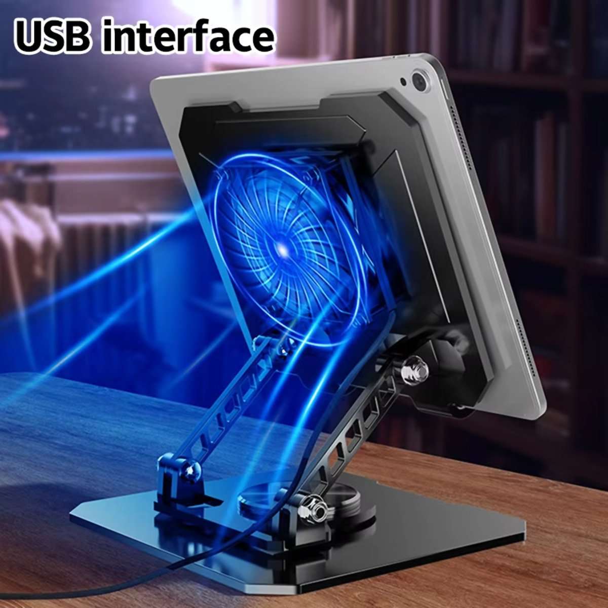 Soporte con refrigeración Almalux® multifuncional para tablet y portátil, soporte de elevación ajustable y plegable de escritorio