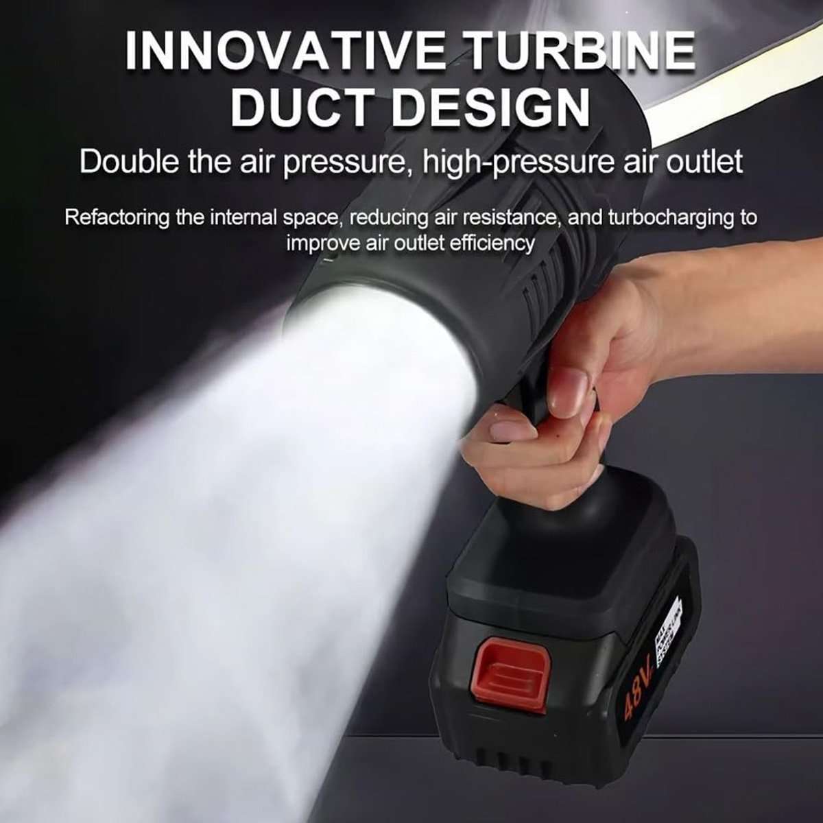 Soplador de Mano Inalámbrico "Almalux® Power Violent Fan", 120.000 RPM: Potencia y Versatilidad en un Diseño Compacto