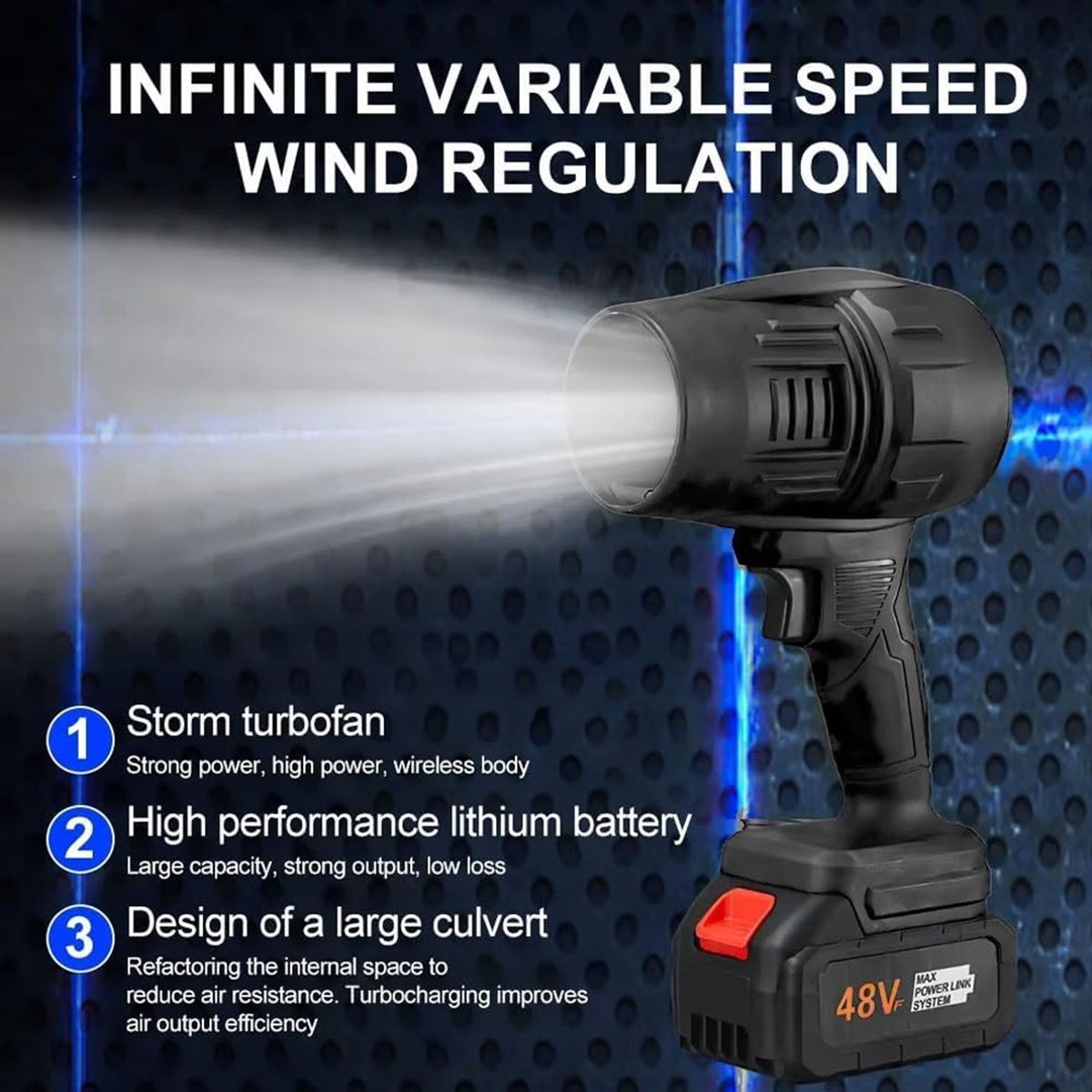 Soplador de Mano Inalámbrico "Almalux Power Violent Fan", 120.000 RPM: Potencia y Versatilidad en un Diseño Compacto
