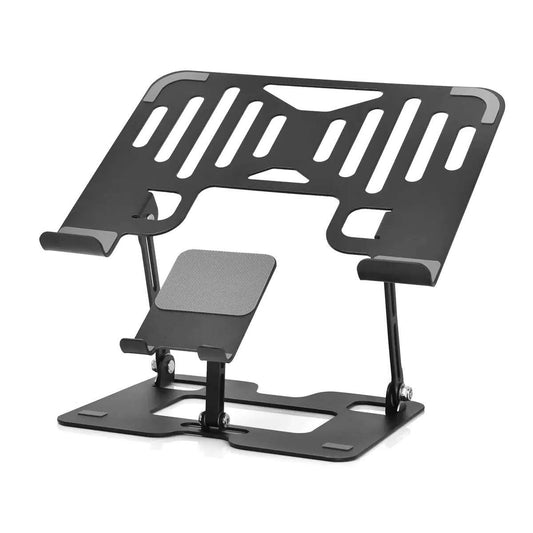 Soporte Metálico para Ordenador portátil y Teléfono Almalux® FP-L05 - Ajustable, Giratorio 360° y Plegable