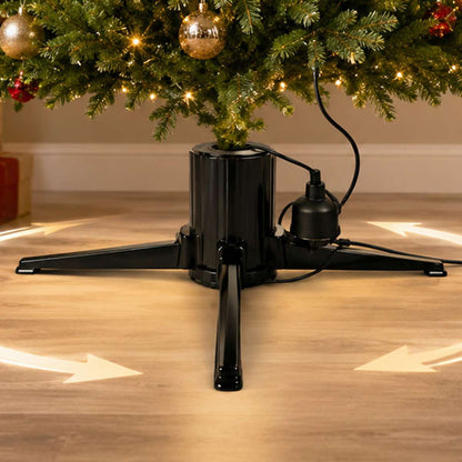 Soporte Giratorio Eléctrico 360° para Árbol de Navidad con Enchufe Integrado – Base Rotatoria Estable