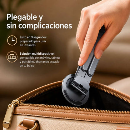 Soporte Magnético Almalux® Multifunción 4 en 1 para Portátil, Tablet y Móvil - Elevador Ergonomico de Aleación de Aluminio con 8 Niveles de Altura, Plegable y Ultra Portátil