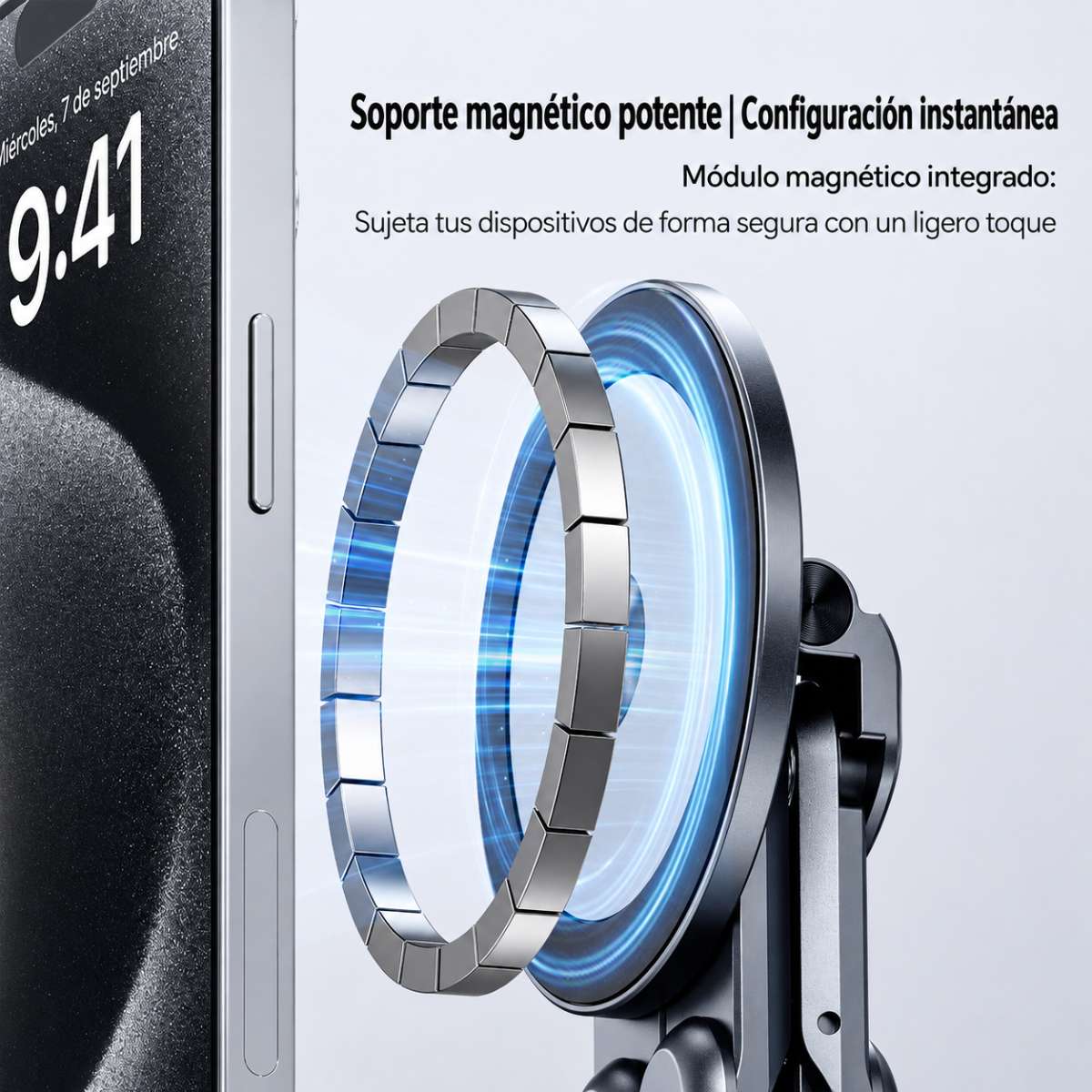 Soporte Magnético Almalux® Multifunción 4 en 1 para Portátil, Tablet y Móvil - Elevador Ergonomico de Aleación de Aluminio con 8 Niveles de Altura, Plegable y Ultra Portátil