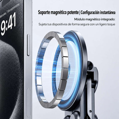 Soporte Magnético Almalux® Multifunción 4 en 1 para Portátil, Tablet y Móvil - Elevador Ergonomico de Aleación de Aluminio con 8 Niveles de Altura, Plegable y Ultra Portátil