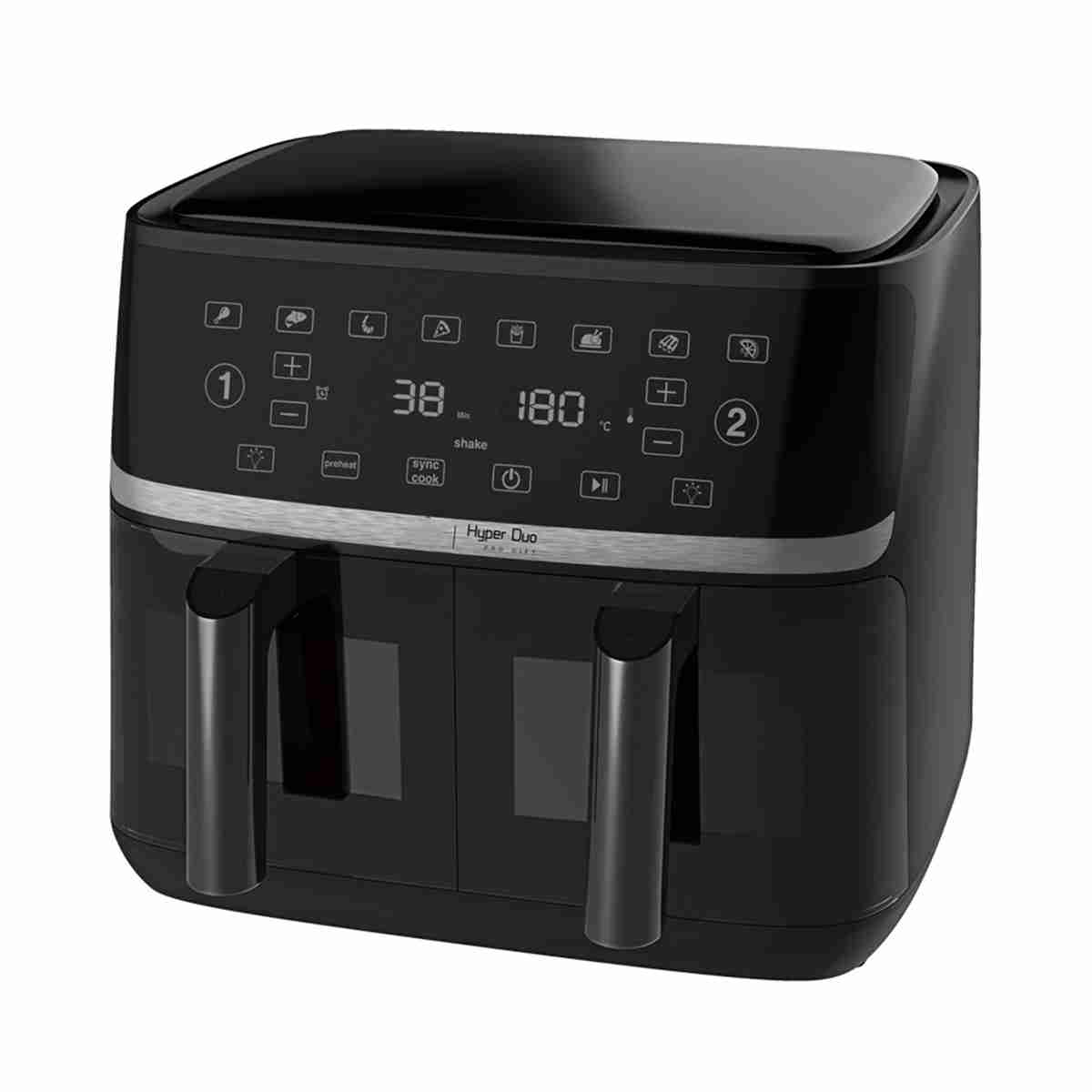 Freidora de Aire DUO -  2 X 5.5L -  Panel Táctil -  8 Programaciones -  3400W