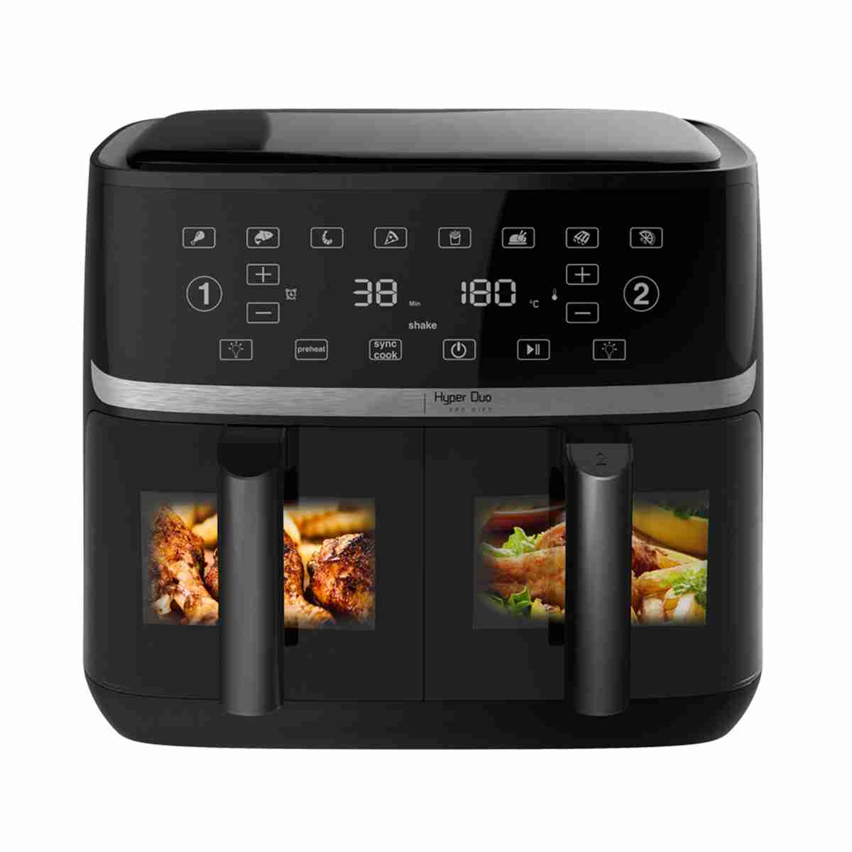 Freidora de Aire DUO -  2 X 5.5L -  Panel Táctil -  8 Programaciones -  3400W