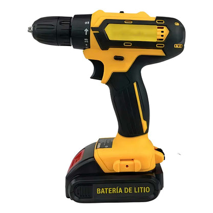 Taladro Atornillador Inalámbrico Almalux® 21V con Percutor – 2 Baterías + Maletín + 24 Accesorios