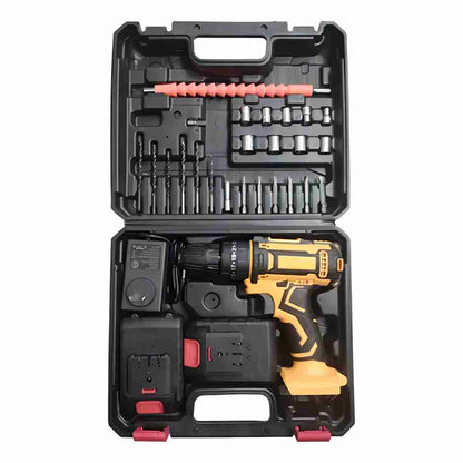 Taladro Atornillador Inalámbrico Almalux® 21V con Percutor – 2 Baterías + Maletín + 24 Accesorios