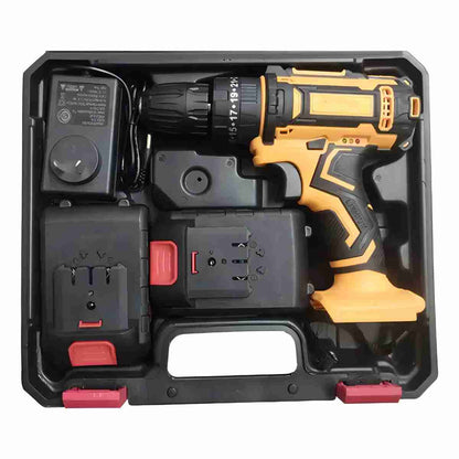 Taladro Atornillador Inalámbrico Almalux® 21V con Percutor – 2 Baterías + Maletín + 24 Accesorios