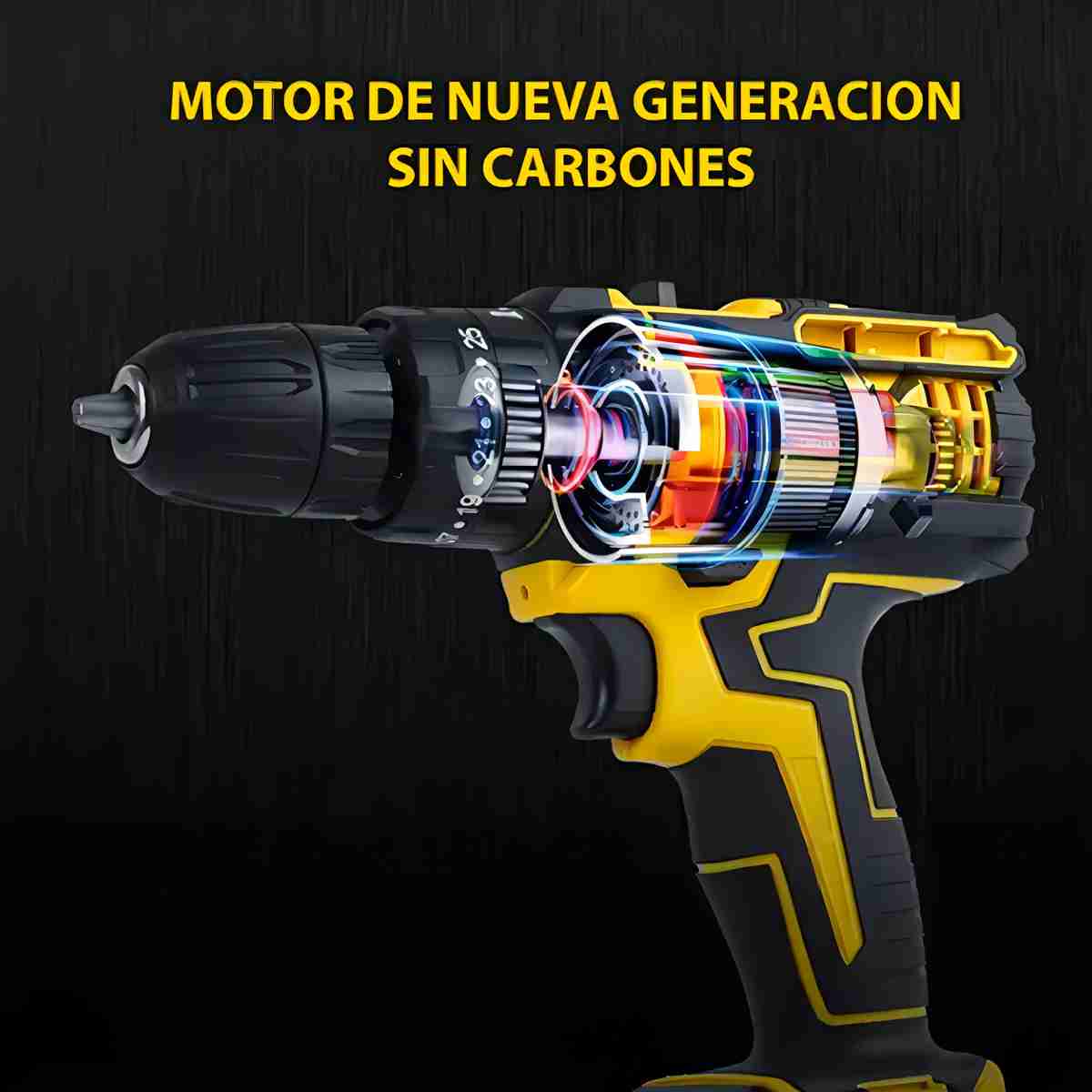 Taladro Atornillador Inalámbrico Almalux® 21V con Percutor – 2 Baterías + Maletín + 24 Accesorios