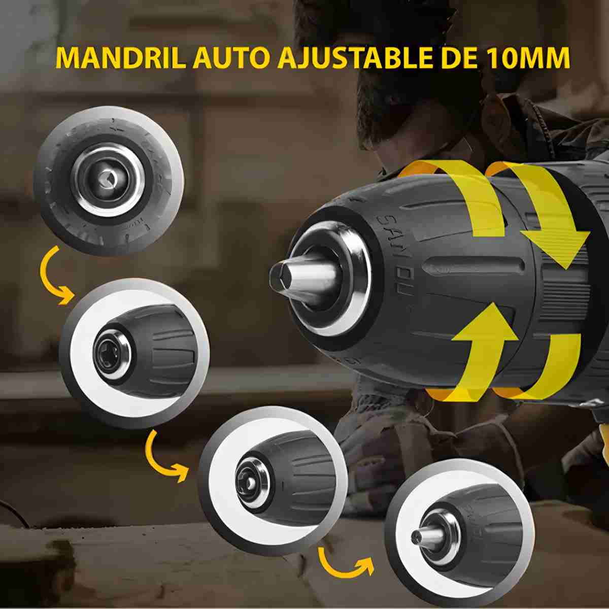 Taladro Atornillador Inalámbrico Almalux® 21V con Percutor – 2 Baterías + Maletín + 24 Accesorios