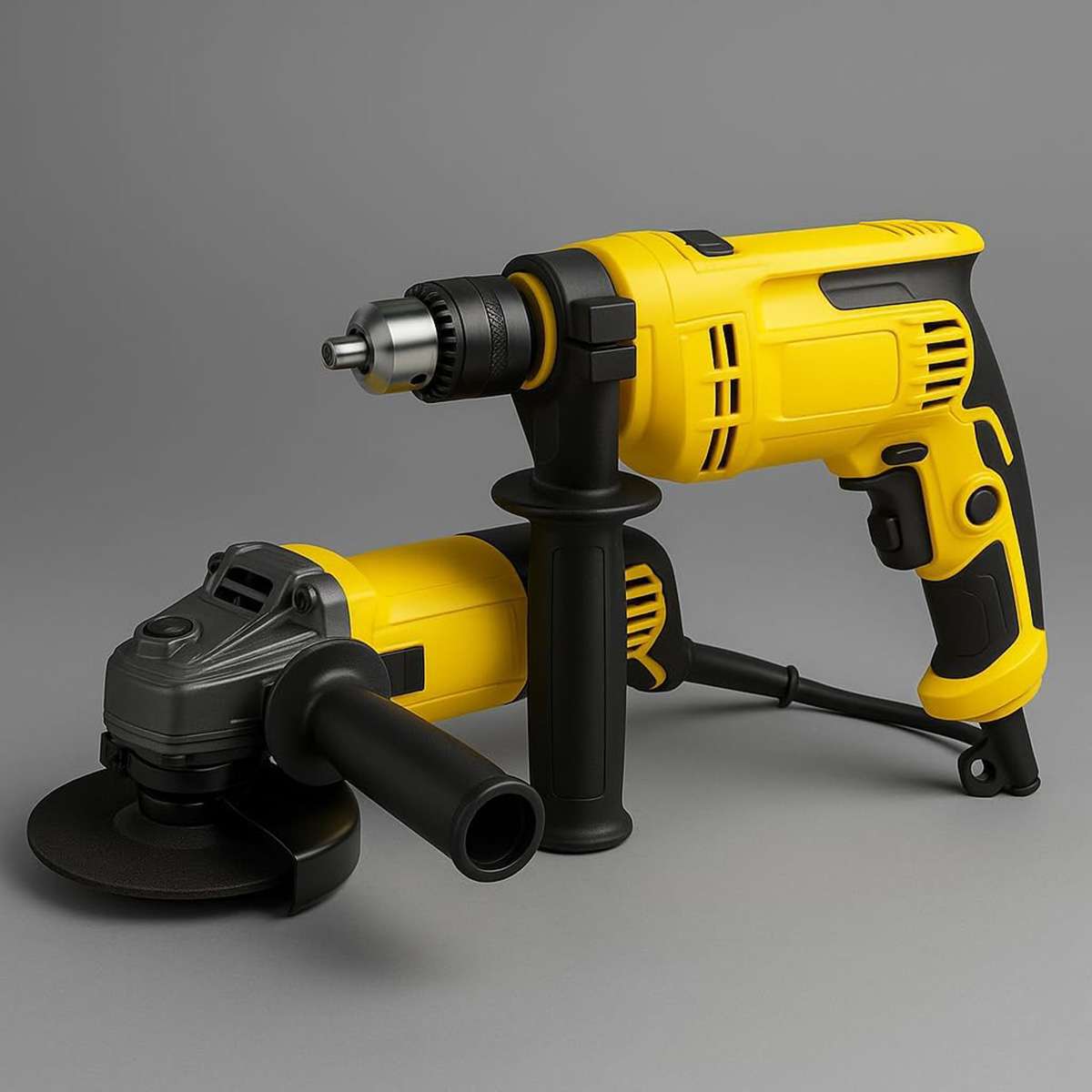Set Profesional Amoladora Angular 720W + Taladro de Impacto 500W con Cable – Potencia y Precisión para Todo Tipo de Trabajos