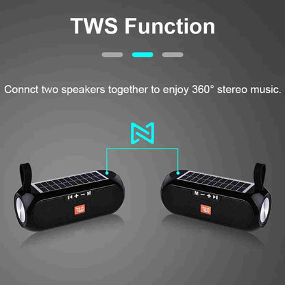 Altavoz Bluetooth estéreo Almalux® TG-182 inalámbrico -  con carga Solar -  compatible con Bluetooth -  resistente al agua -  AUX -  Radio FM