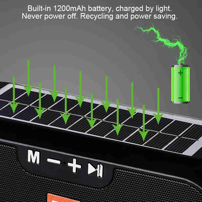 Altavoz Bluetooth estéreo Almalux® TG-182 inalámbrico -  con carga Solar -  compatible con Bluetooth -  resistente al agua -  AUX -  Radio FM