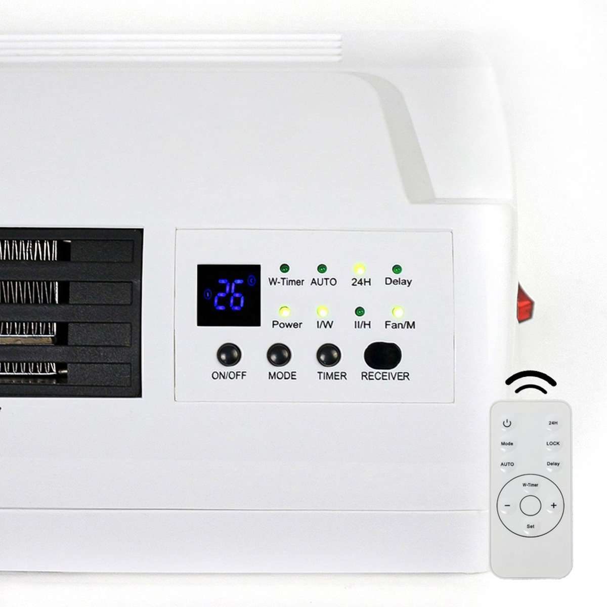Calefactor Eléctrico Mural Almalux® 1000-2000W | Temporizador 24/7 | Control Remoto | Bajo Consumo | PTC Cerámico