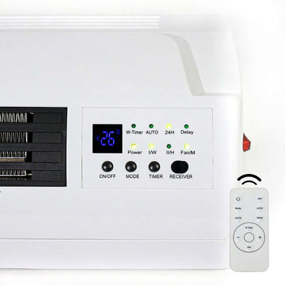 Calefactor Eléctrico Mural Almalux® 1000-2000W | Temporizador 24/7 | Control Remoto | Bajo Consumo | PTC Cerámico