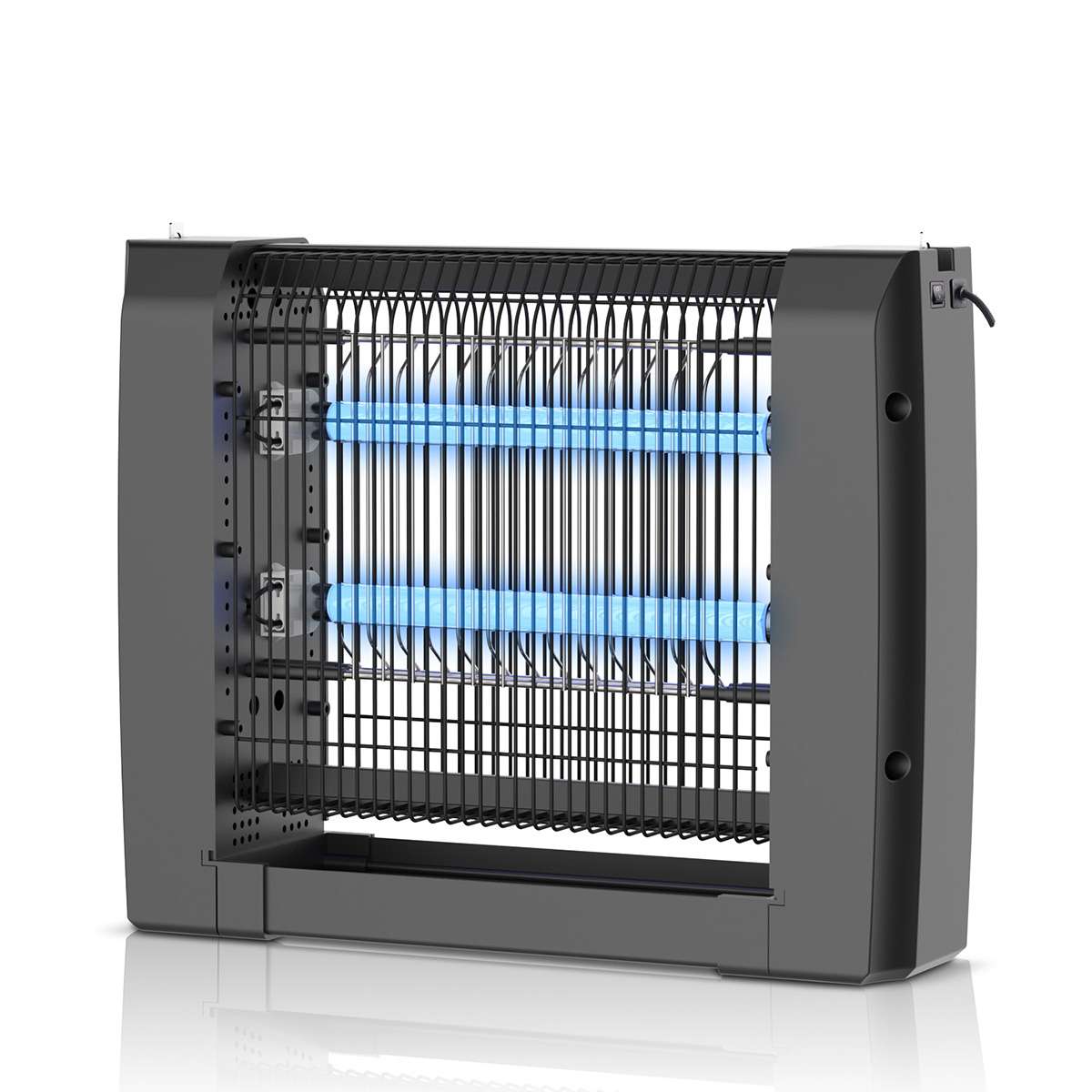 Lámpara UV Antimosquitos Almalux® con 2 Tubos LED, Descarga 2500V, Cadena para Colgar y Modelos de 30, 50 y 80 m²
