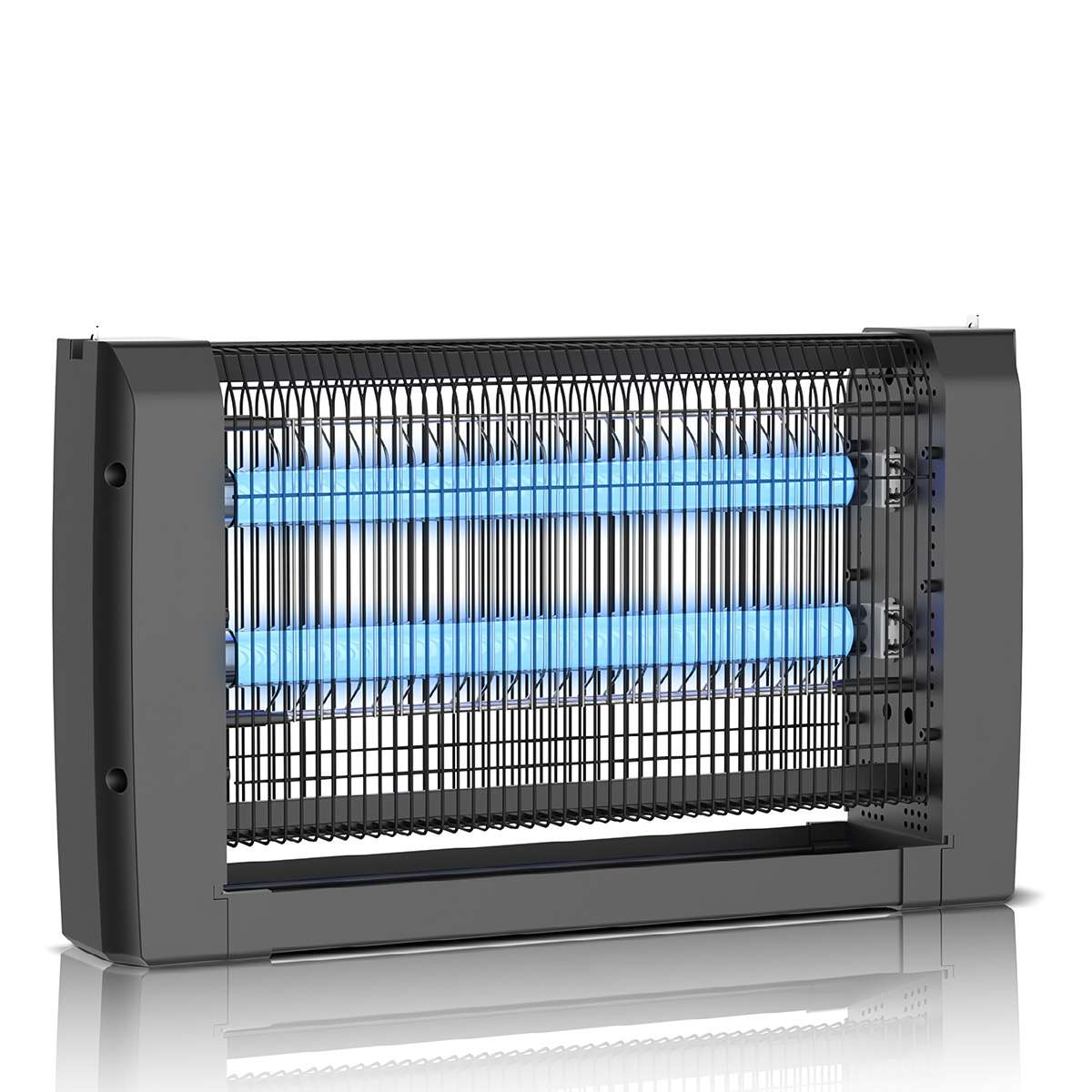 Lámpara UV Antimosquitos Almalux® con 2 Tubos LED, Descarga 2500V, Cadena para Colgar y Modelos de 30, 50 y 80 m²