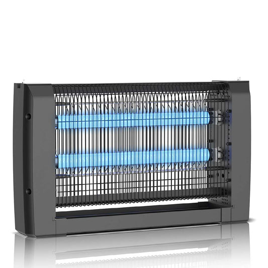 Lámpara UV Antimosquitos Almalux® con 2 Tubos LED, Descarga 2500V, Cadena para Colgar y Modelos de 30, 50 y 80 m²